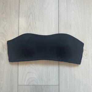 J. Crew black bandeau molded self tie back strapless bikini top small